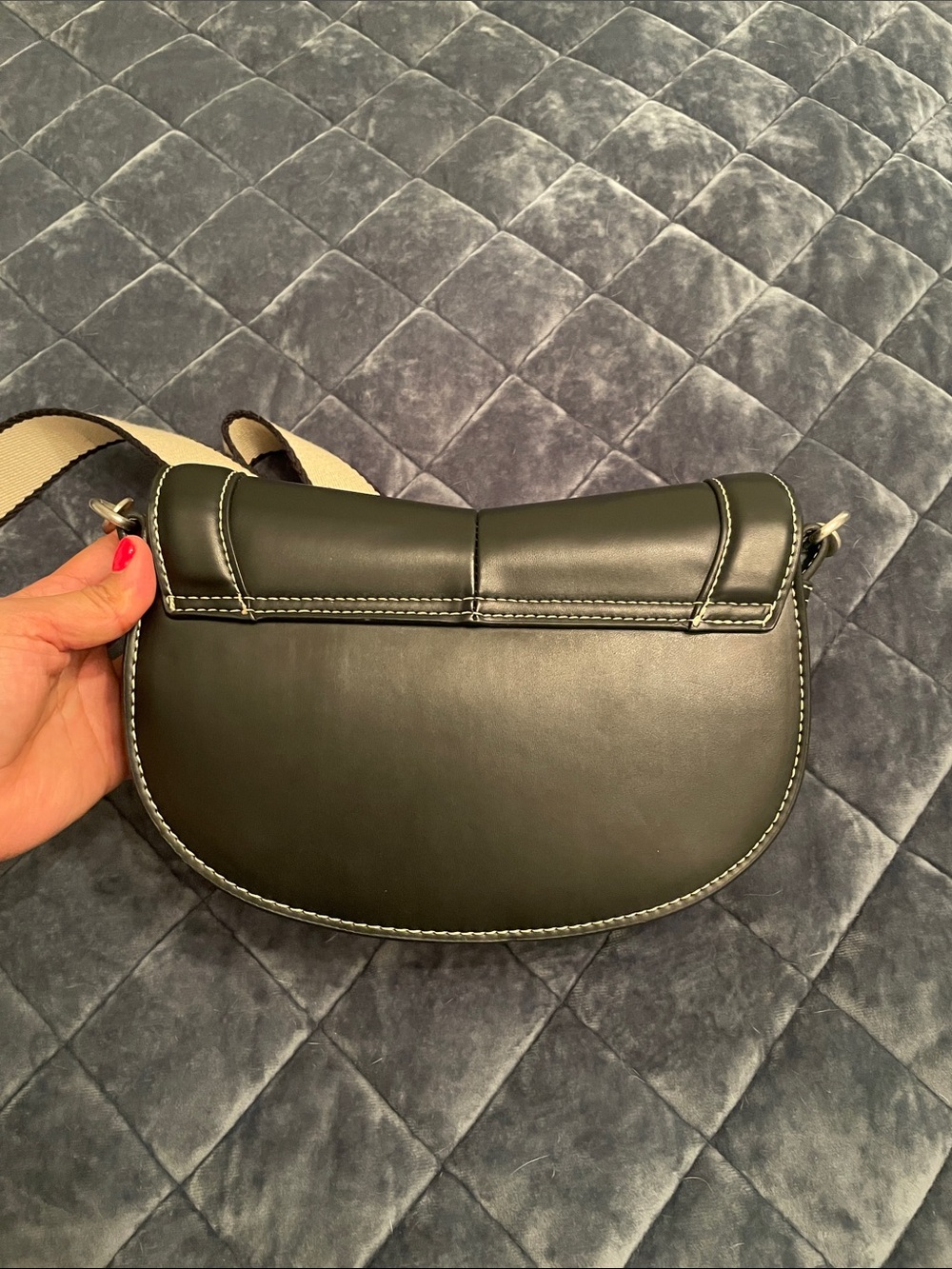 Zara Leather Saddle Crossbody Bag in Black - Picture 4 of 5
